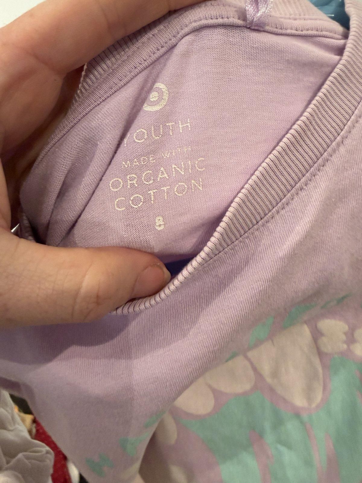 Outfitters Girls Lilac Happiness Comes In Waves T-Shirt Size 8 - Image 2