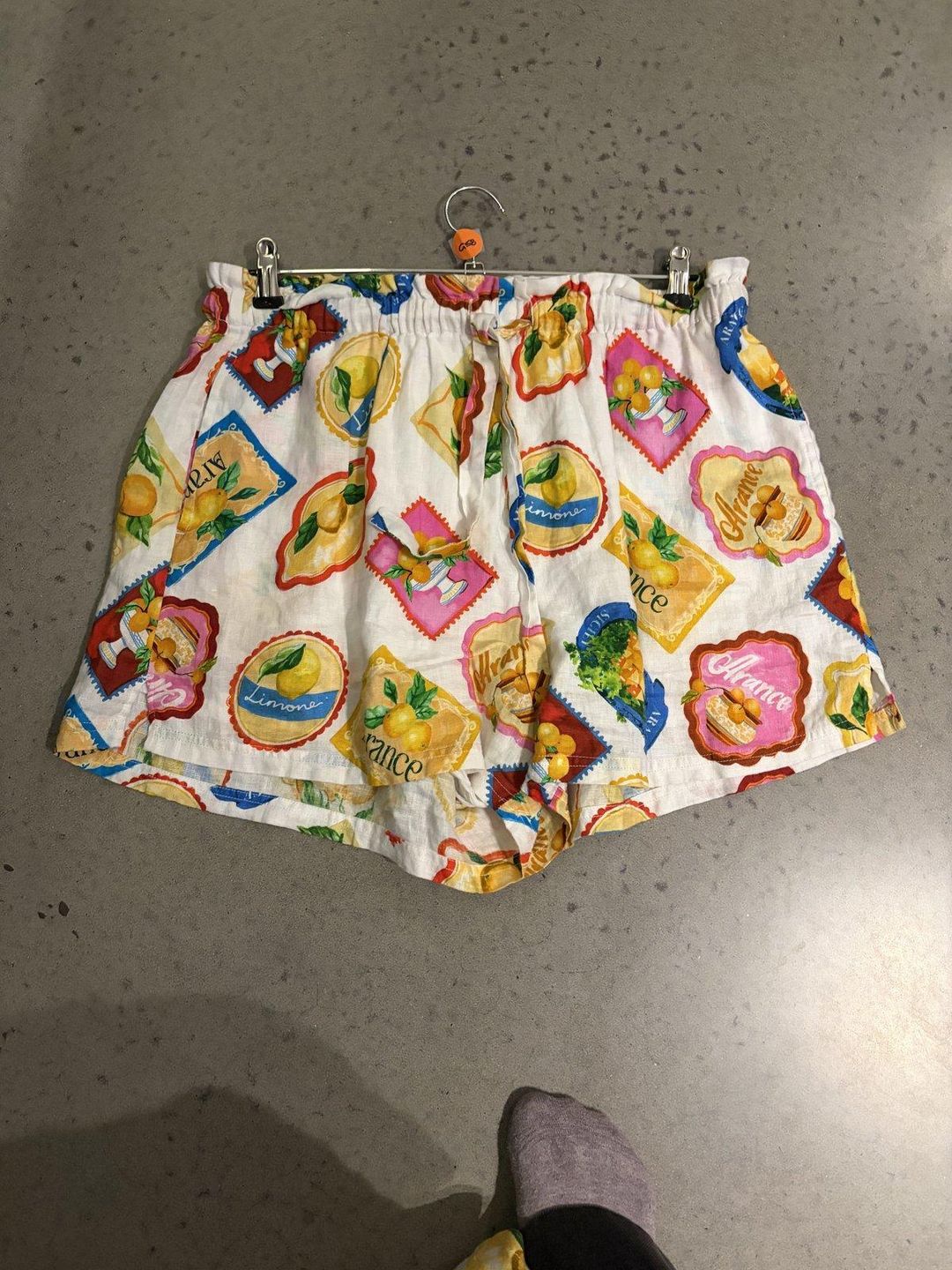 Seafolly Women's Citrus-Print Linen Paperbag Shorts L for rent on The Volte - main image