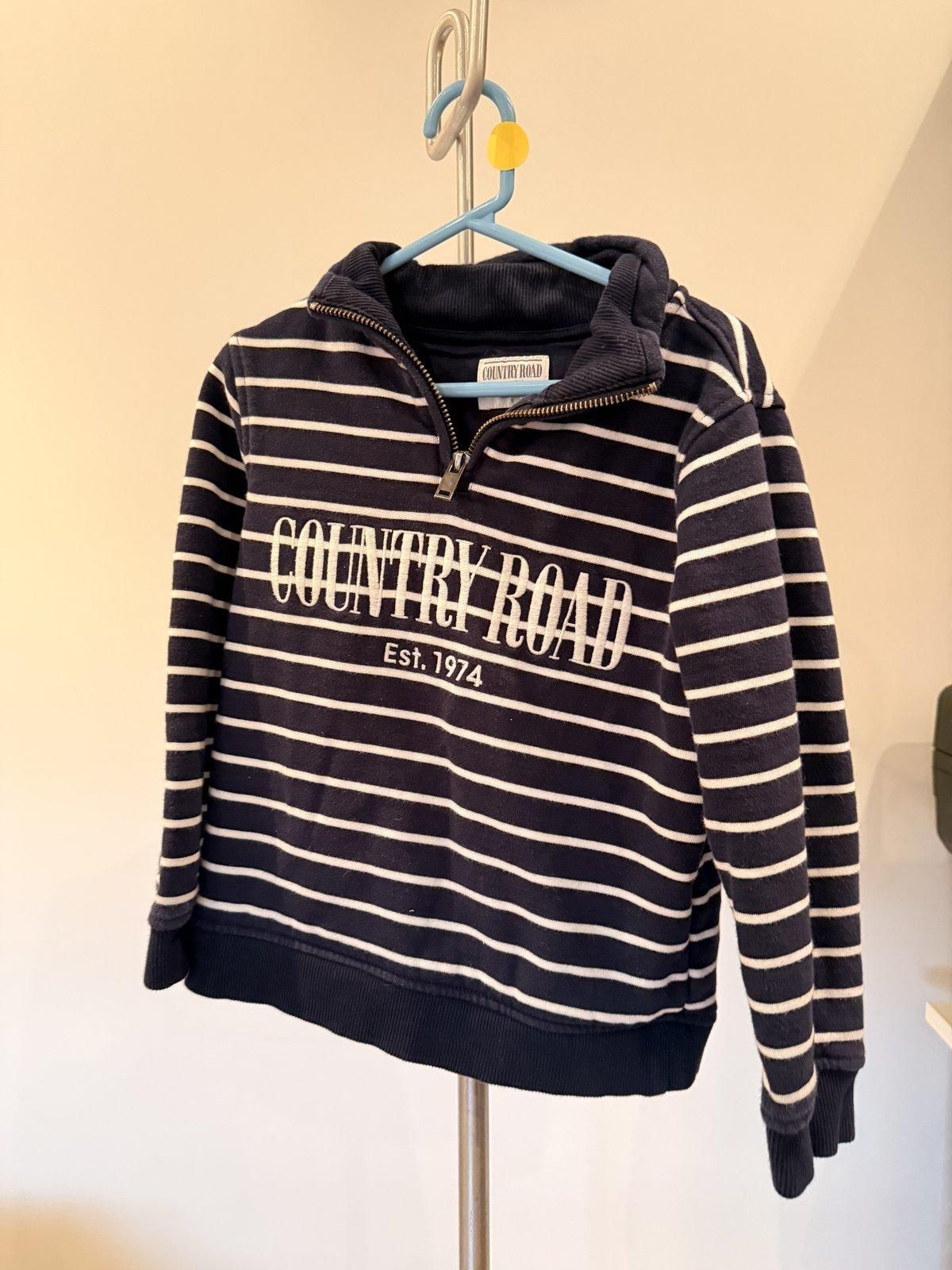 Country Road Kids Stripe Quarter-Zip Sweatshirt Size 5 - Image 2