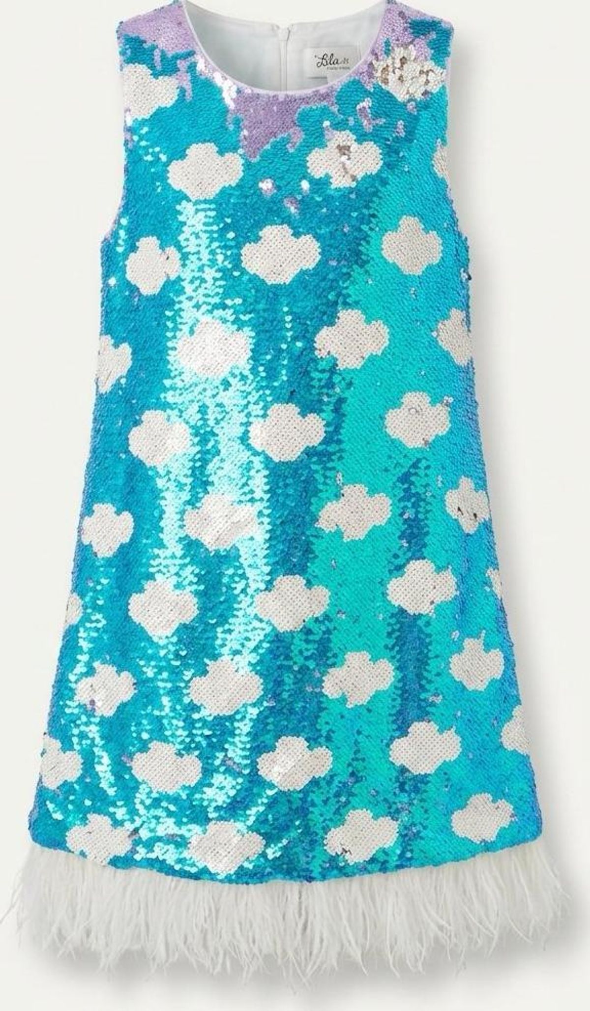 Lola + The Boys Girls Sequin Cloud Dress Size 12 Turquoise - Image 1
