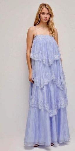 Aje Ophelia Lace Maxi Gown Blue Size 6 for rent on The Volte - image 2
