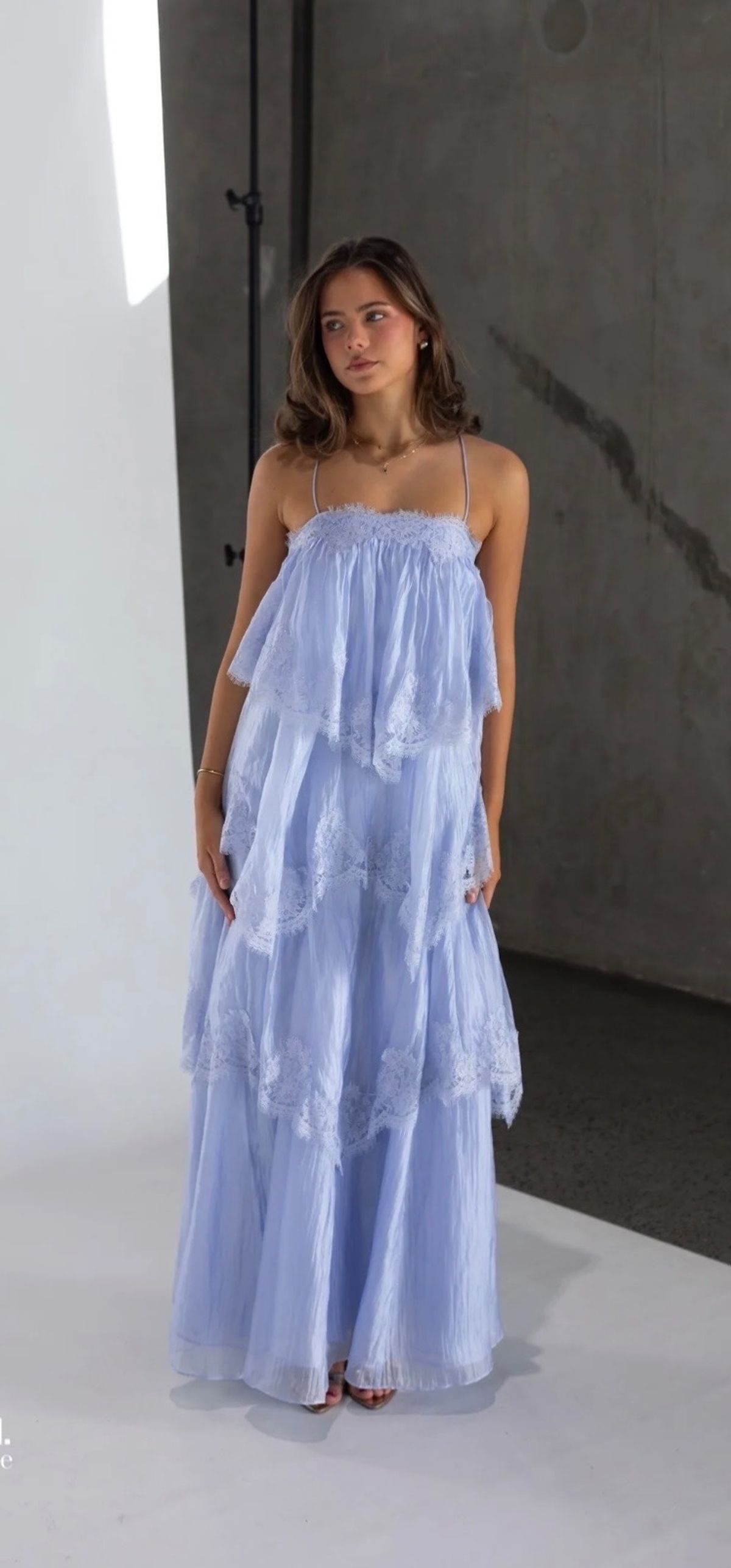 Aje Ophelia Lace Maxi Gown Blue Size 6 - Image 1