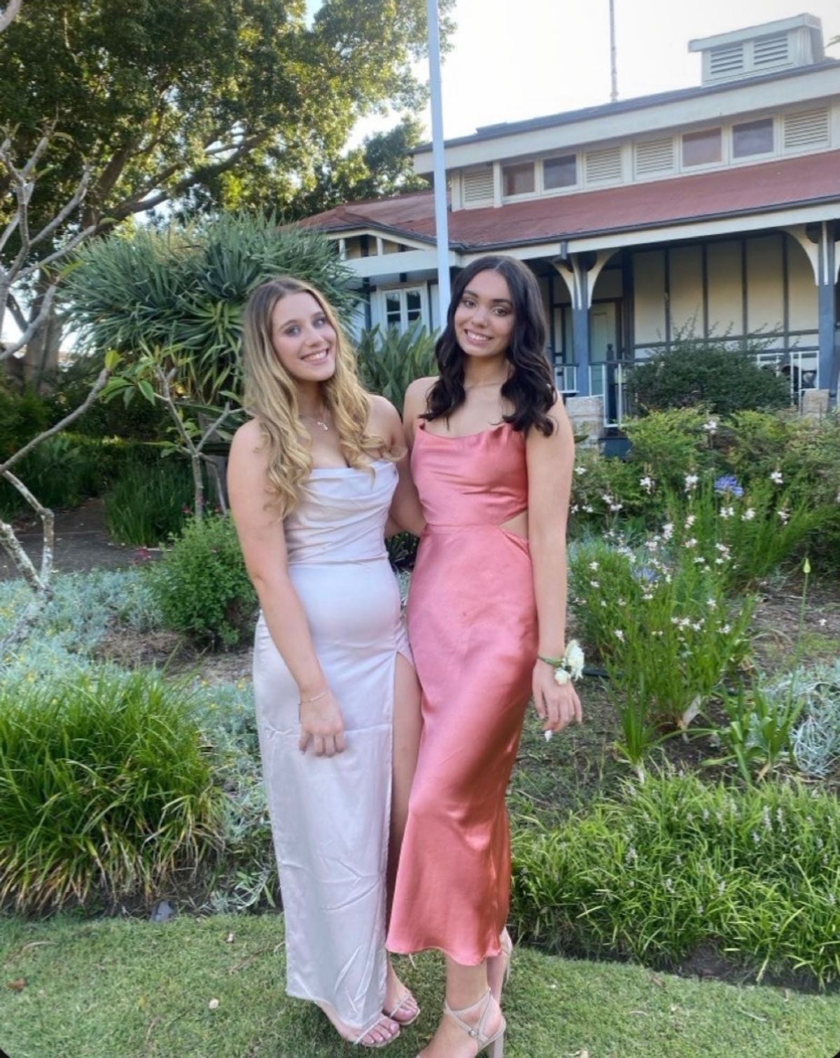 Billi J Coral Pink Slip Dress Size 10 Long for rent on The Volte - main image