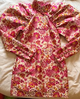 ROTATE Birger Christensen “Number 1" Floral-Jacquard Puff-Sleeve Mini Dress for rent on The Volte - image 4