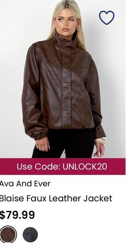 City Beach Faux Leather Jacket Brown Size 8 for rent on The Volte - image 1