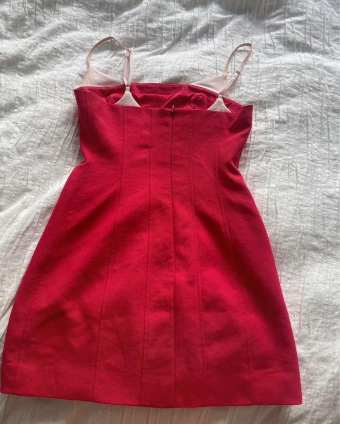 Kookai Ariel Contrast Fit & Flare Dress Size 8 Red for rent on The Volte - main image