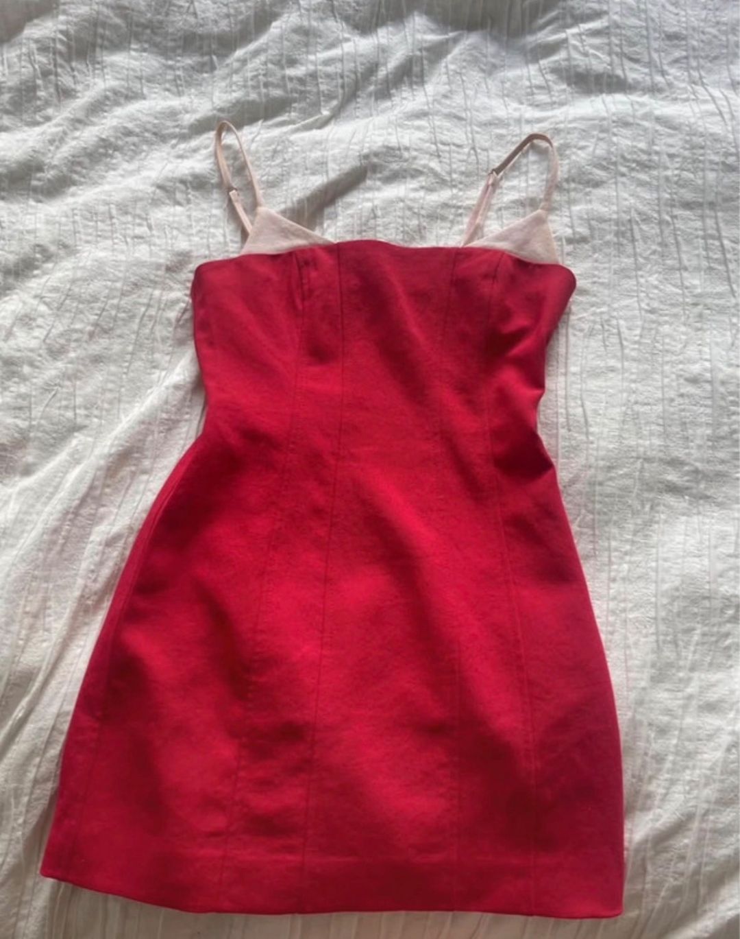 Kookai Ariel Contrast Fit & Flare Dress Size 8 Red for rent on The Volte - main image
