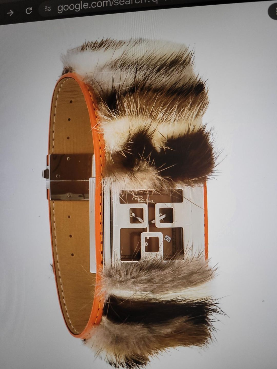 Roberto Cavalli Women's Wristwatch Mink Fur Leather Strap for rent on The Volte - main image