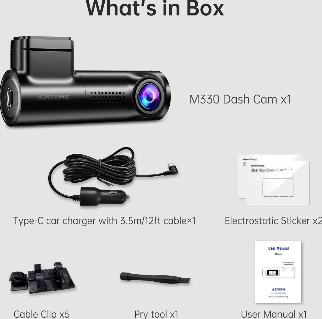 Azdome M330 Dashcam WiFi Night Vision Parking Mode for rent on The Volte - main image