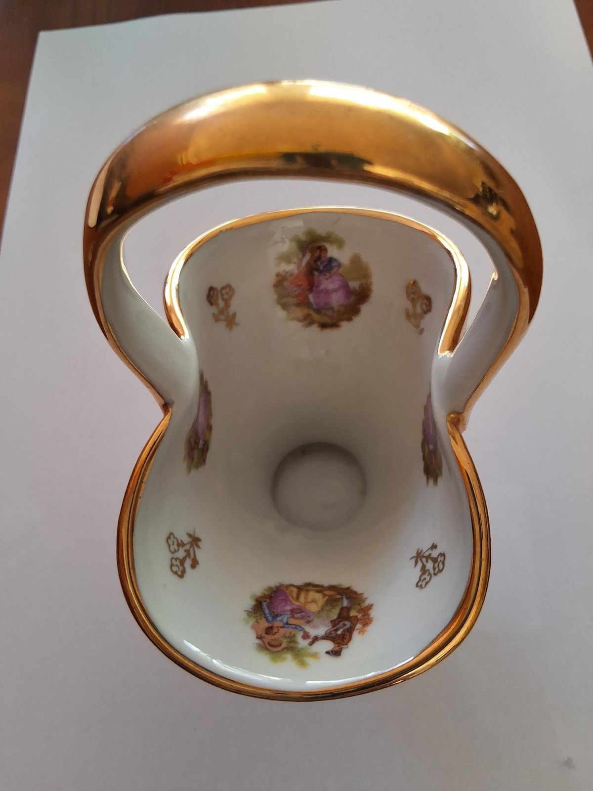 Limoges France Rococo Trinket Dish Gold Fragonard Painted - Image 4