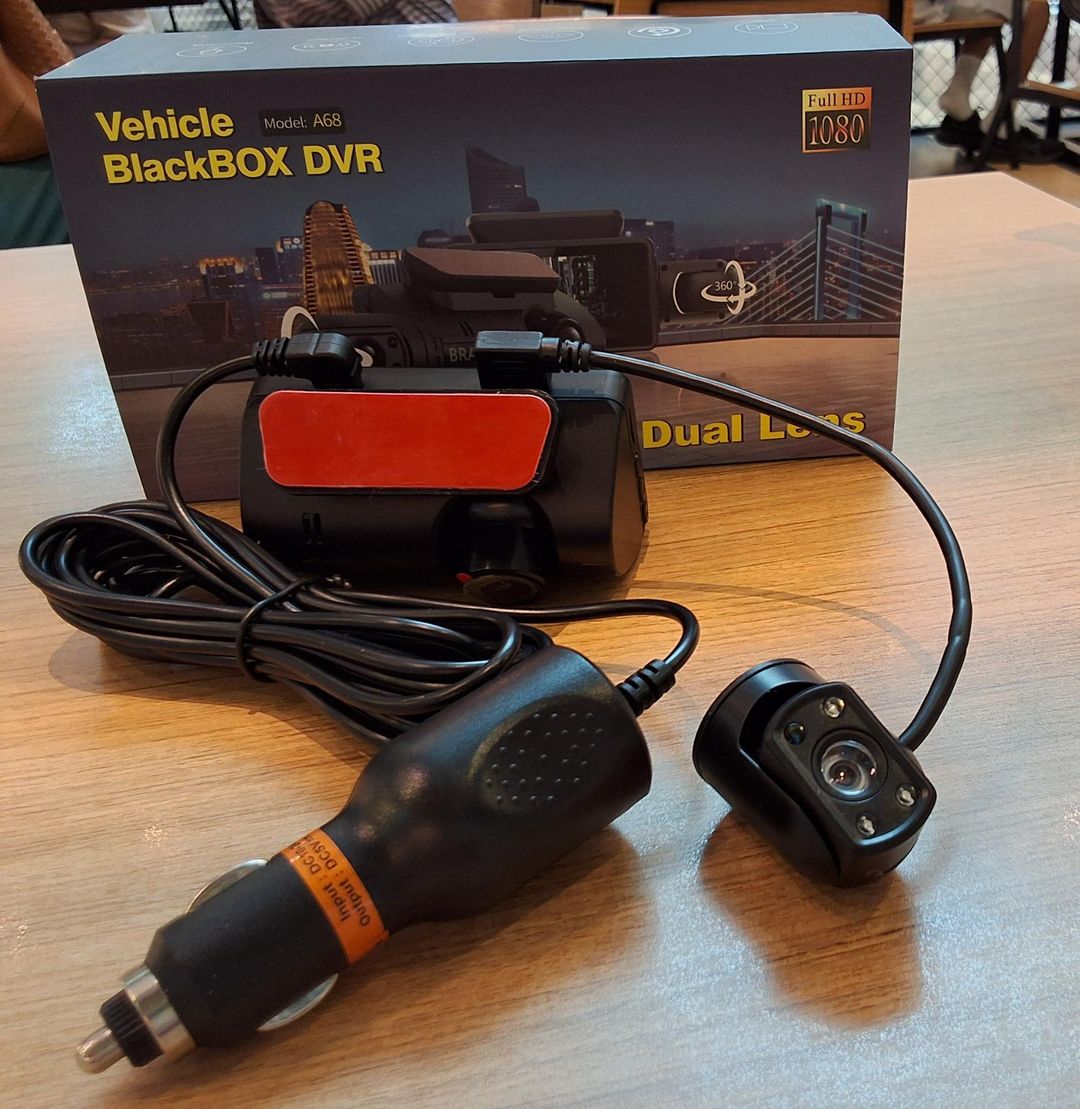 Vehicle Black Box DVR A68 Dual Camera Dashcam Night Vision for rent on The Volte - main image