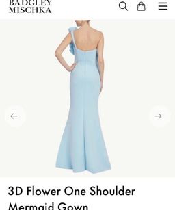 Badgley Mischka 3D Flower Mermaid Gown Blue Size 6 for rent on The Volte - image 2