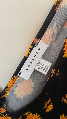 Topshop double V vintage midi slip dress in ditsy orange floral for rent on The Volte - image 5