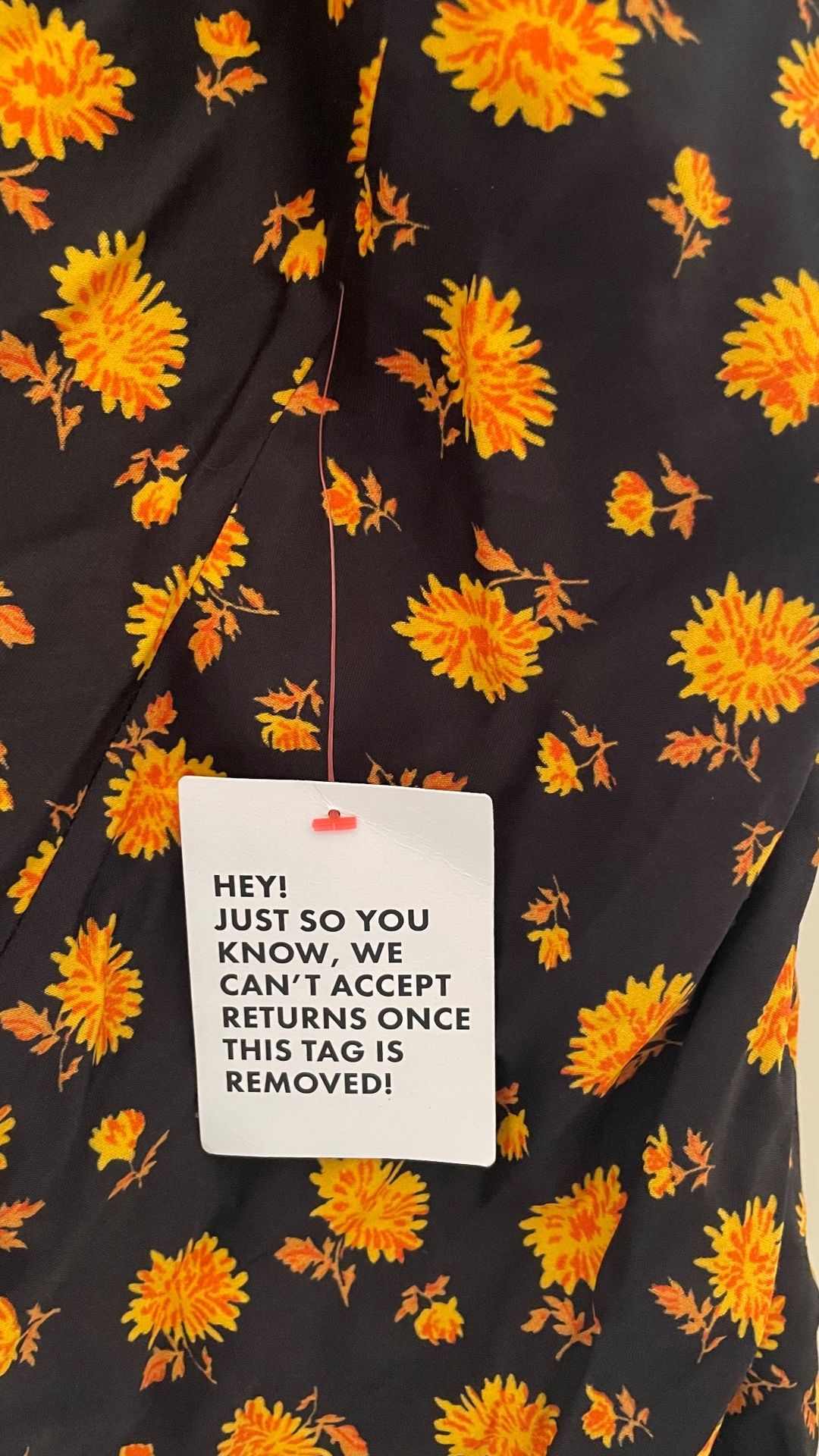Topshop double V vintage midi slip dress in ditsy orange floral for rent on The Volte - main image