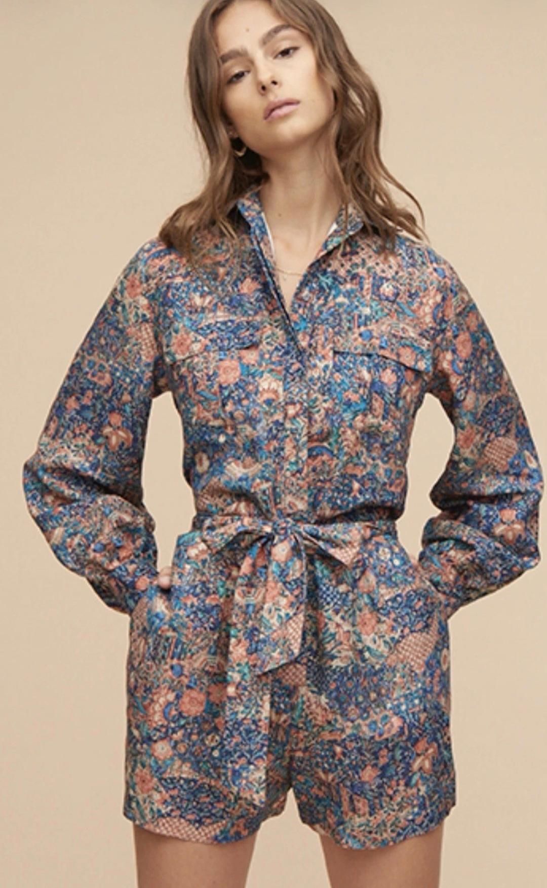 Tigerlily Boho Floral Linen Playsuit Size 12 for rent on The Volte - main image