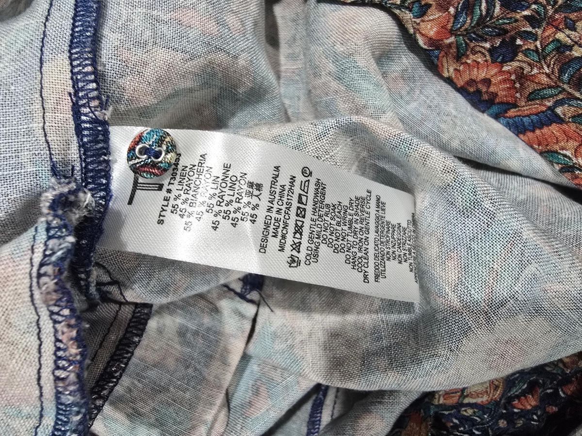 Tigerlily Boho Floral Linen Playsuit Size 12 - Image 5