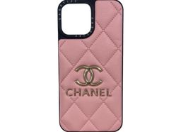 Chanel iPhone 13 Pro Max Quilted Case Gold Logo Pink Black for rent on The Volte - image 1