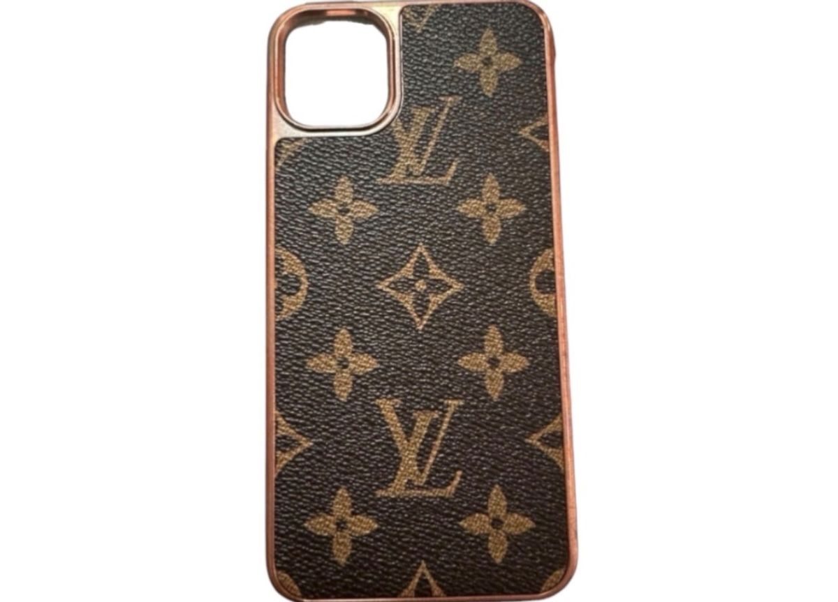 Louis Vuitton iPhone 11 Monogram Back Case Brown Rose Gold - Image 1