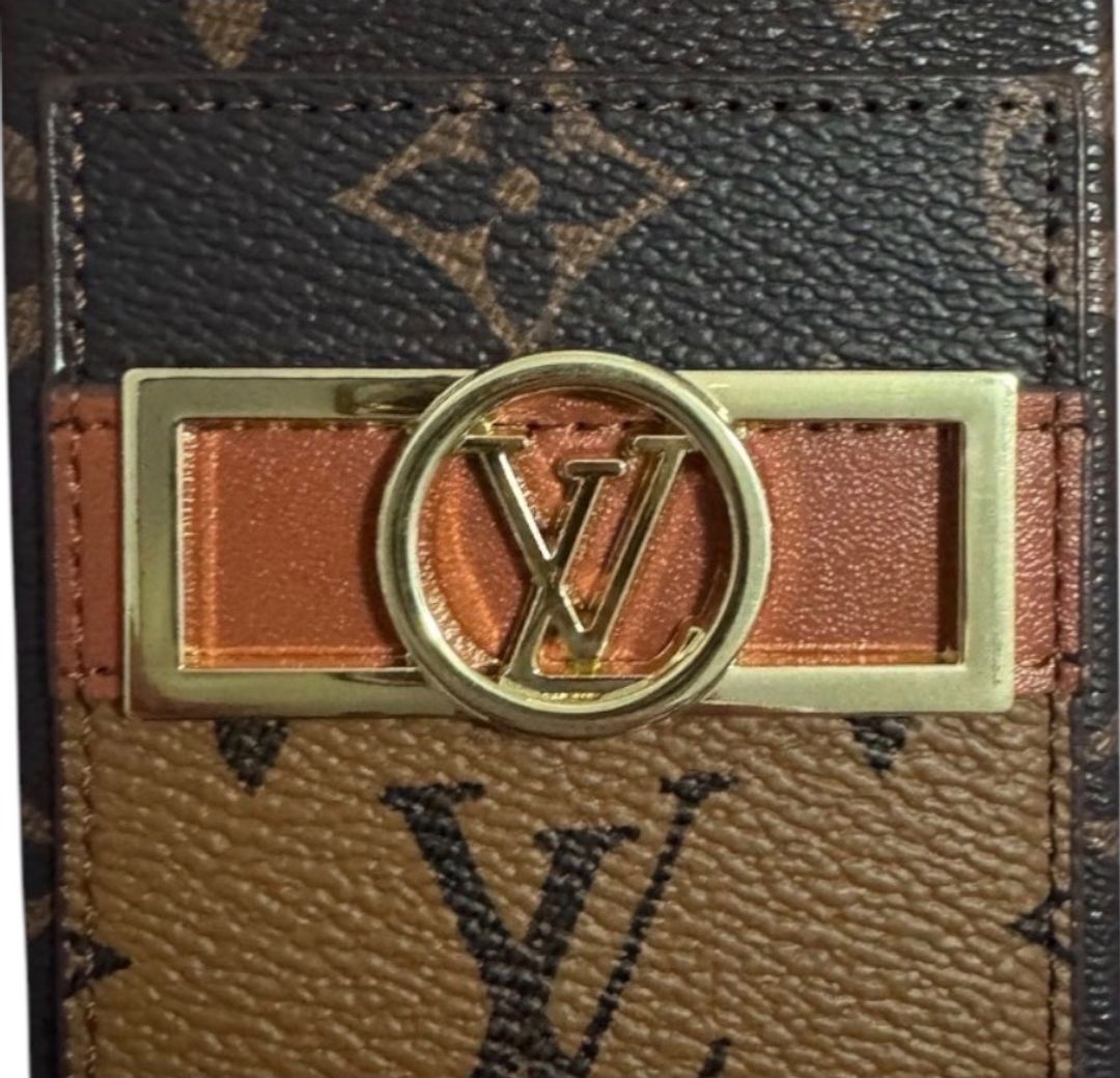 Louis Vuitton iPhone 12 Monogram Case Gold Logo Hand Strap for rent on The Volte - main image