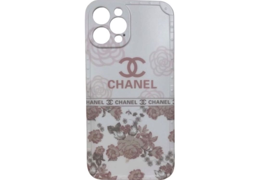 iPhone 13 Pro Max Chanel Floral Phone Case – White & Dusty Pink Rose Design | Brand New for rent on The Volte - main image