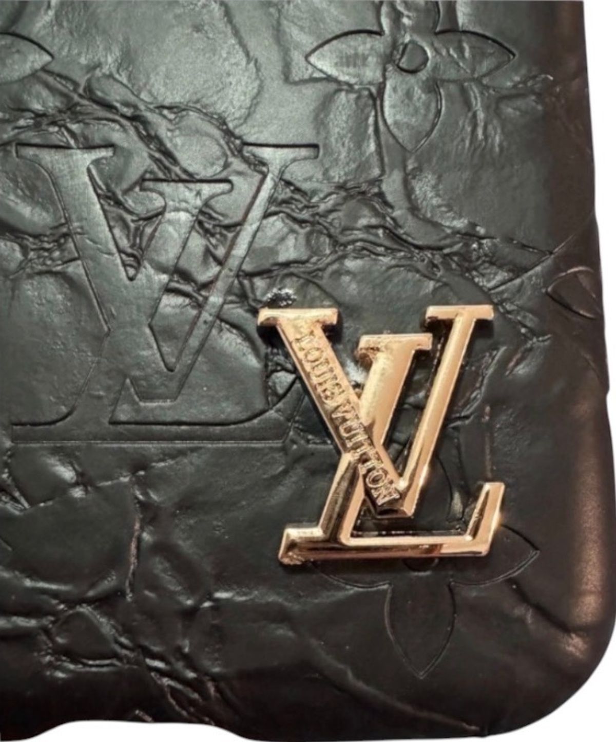 Brand New Black LV-Inspired Monogram Phone Case – iPhone 11 - Image 2