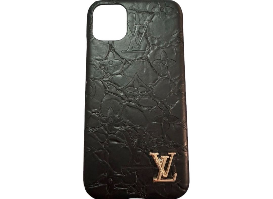 Brand New Black LV-Inspired Monogram Phone Case – iPhone 11 for rent on The Volte - main image