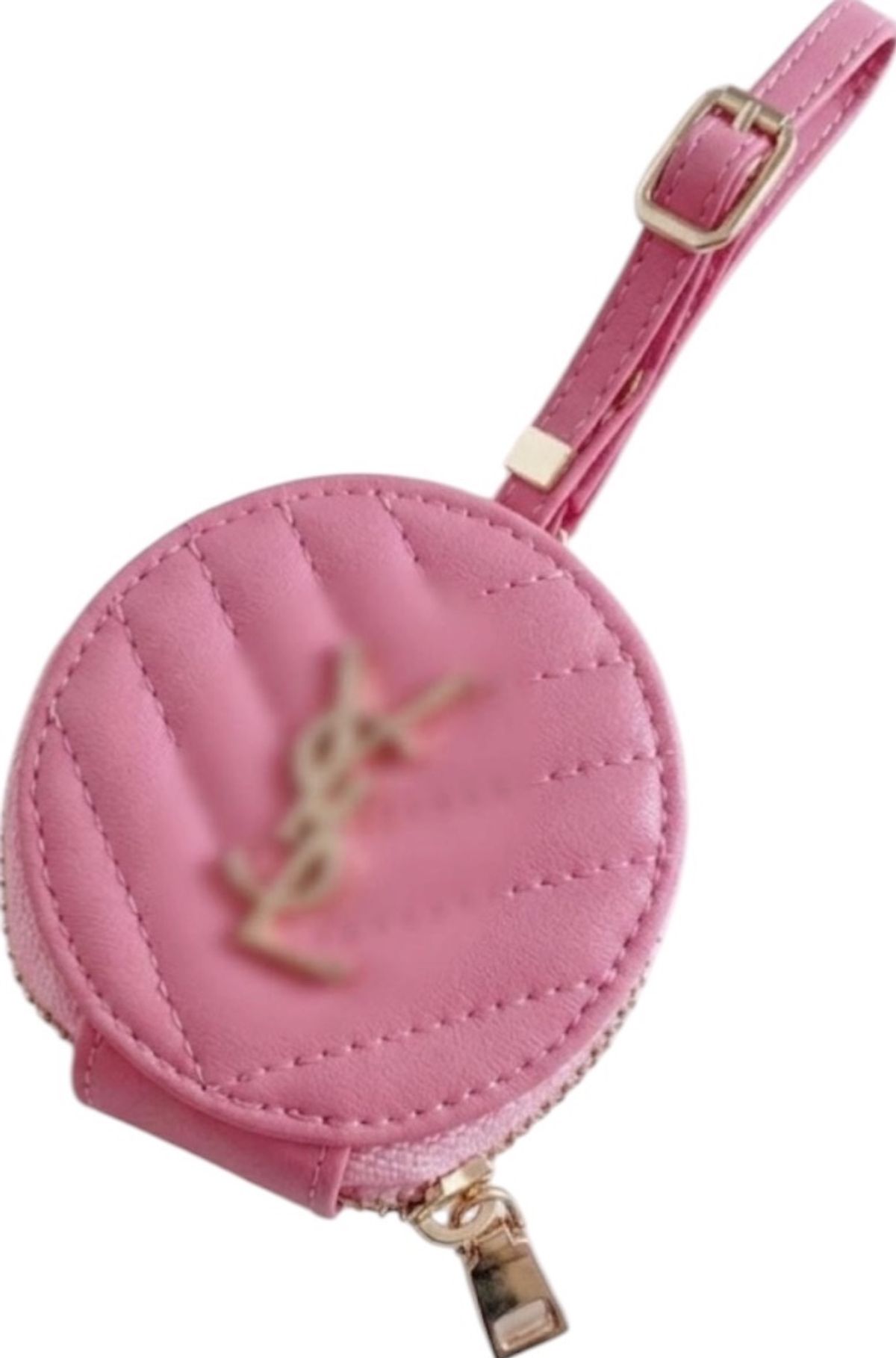 Pink Quilted AirPod / Earbud Case & Bag Charm 🩷 - Image 1