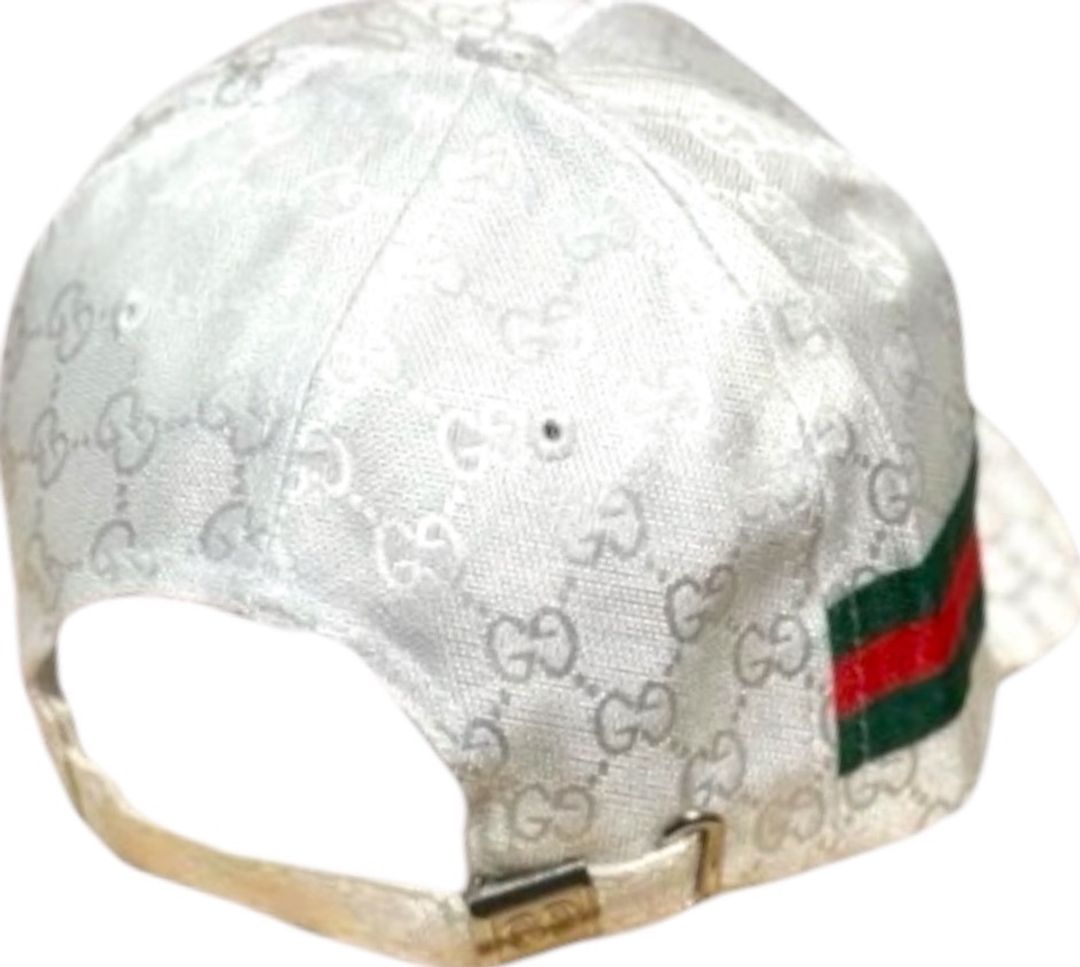 Gucci GG Monogram Baseball Cap Black Red Green Stripe for rent on The Volte - main image