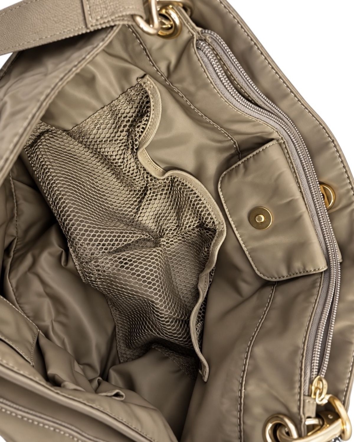 Oroton Monogram Baby Nappy Bag Taupe Brown - Image 3