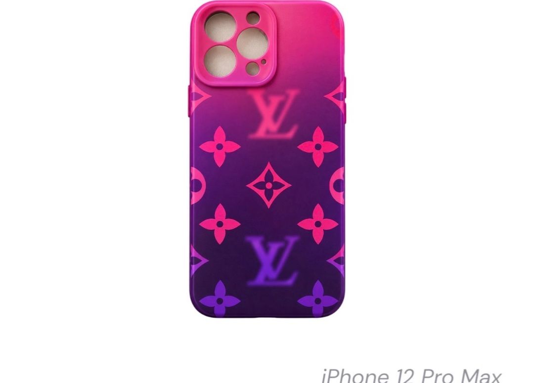 Louis Vuitton iPhone 12 Pro Max Case Pink Purple Gradient for rent on The Volte - main image