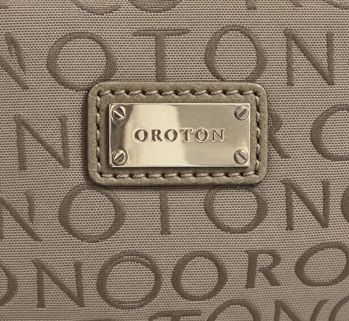 Oroton Monogram Baby Nappy Bag Taupe Brown - Image 5