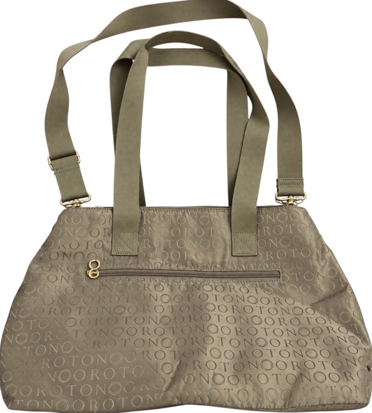 Oroton Monogram Baby Nappy Bag Taupe Brown - Image 2