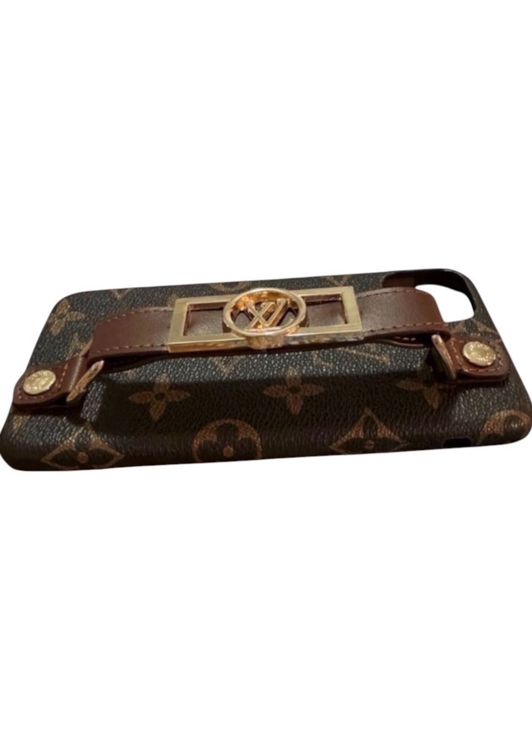Louis Vuitton iPhone 12 Monogram Case Hand Grip Brown Gold for rent on The Volte - main image