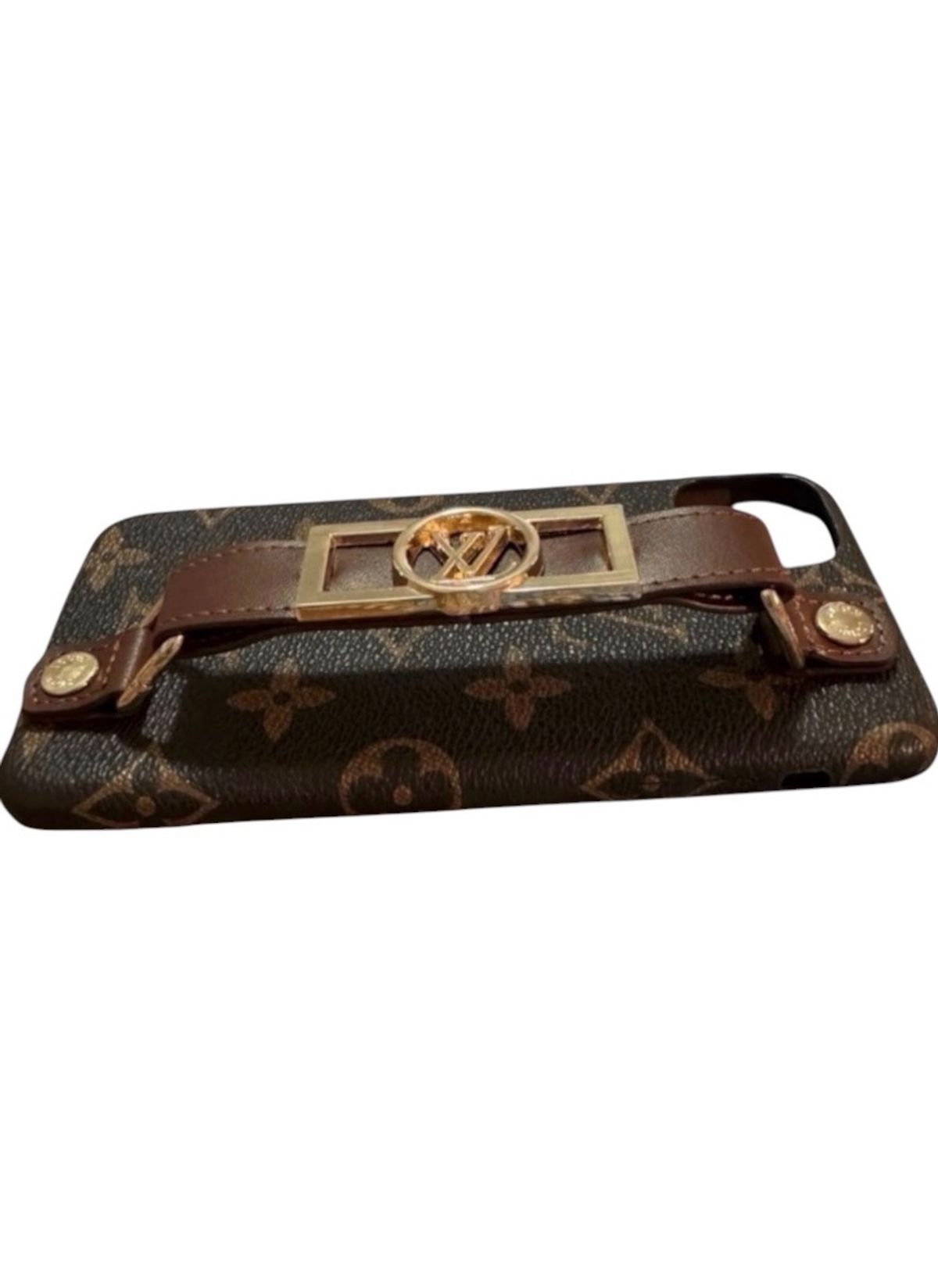 Louis Vuitton iPhone 12 Monogram Case Hand Grip Brown Gold - Image 3
