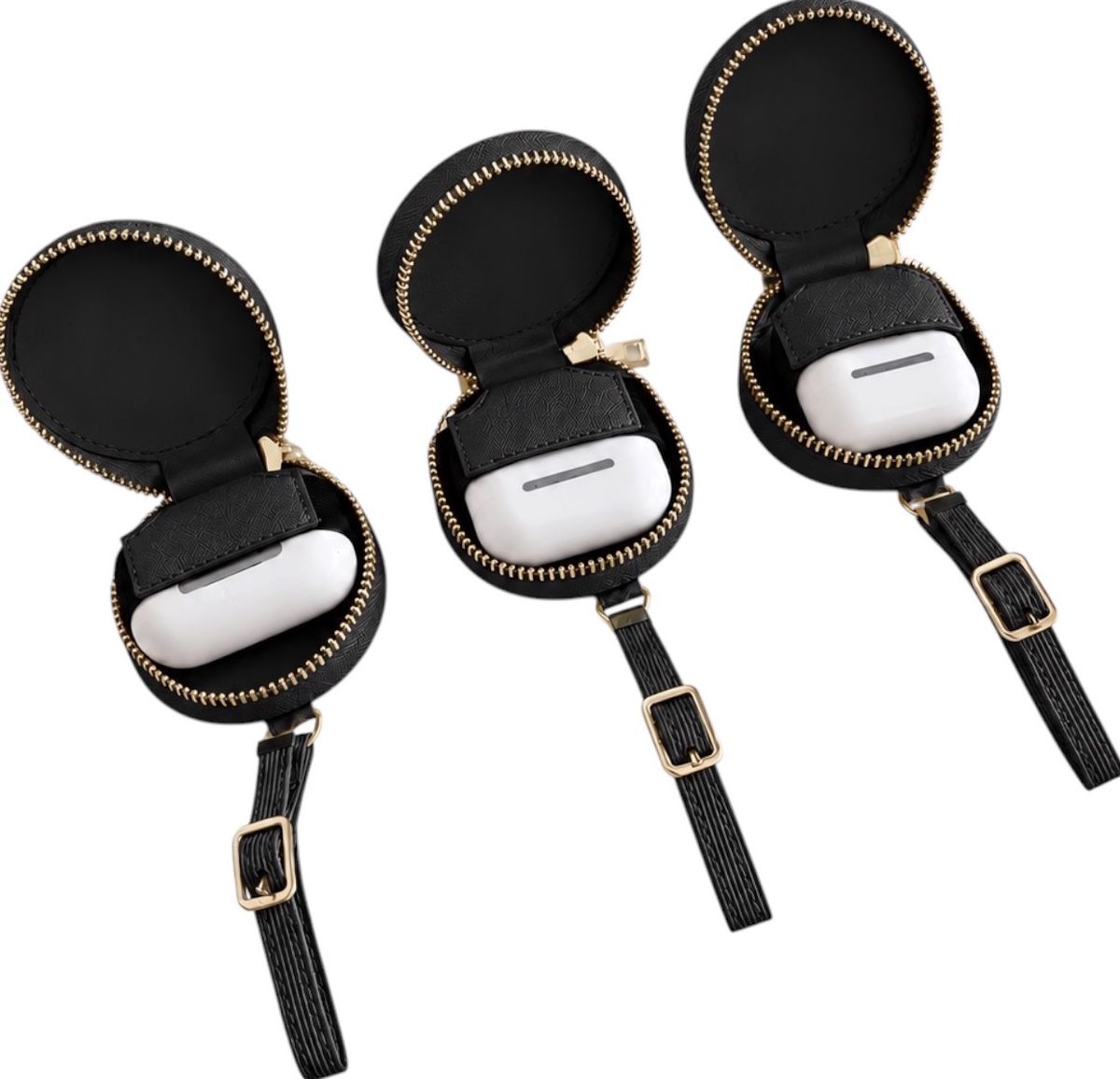 Black Quilted AirPod / Earbud Case & Bag Charm 🖤 - Image 2