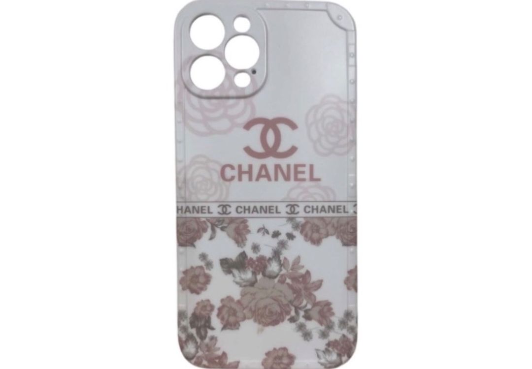 iPhone 12 Pro Max Chanel-Inspired Floral Phone Case – White & Dusty Pink Rose Design | Brand New for rent on The Volte - main image