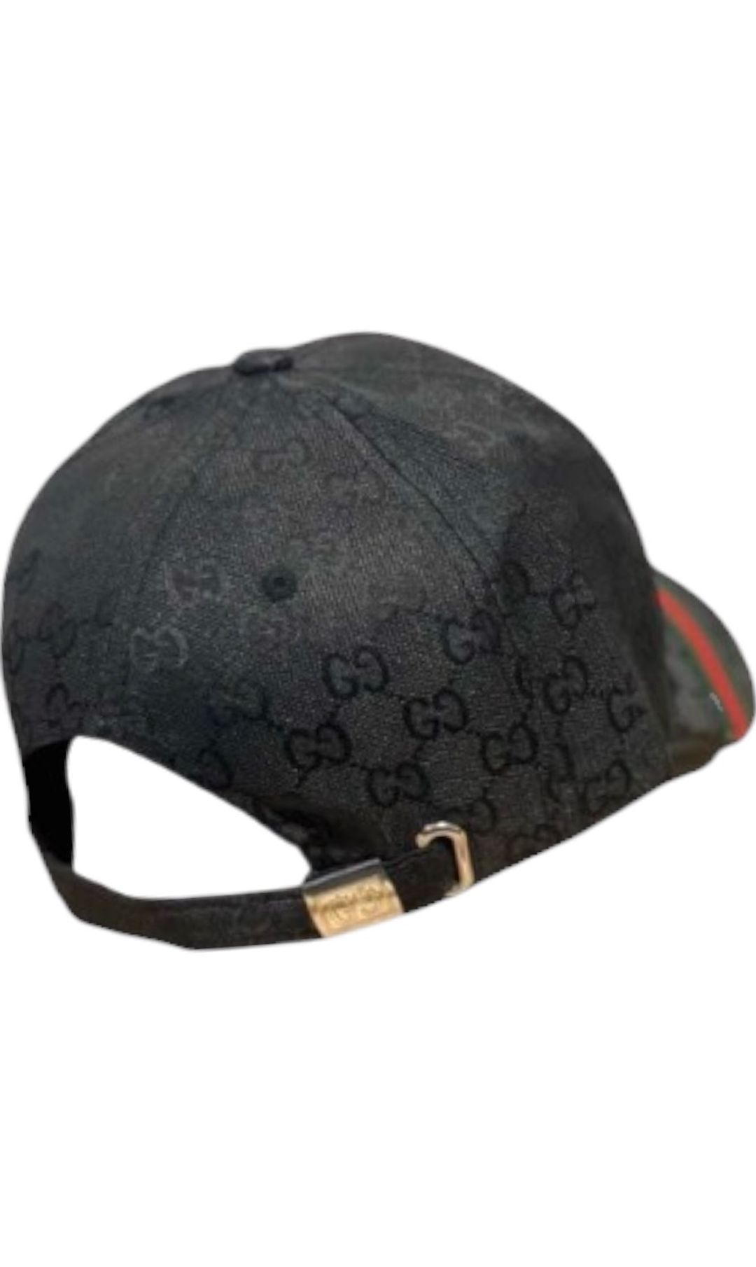 Gucci GG Monogram Baseball Cap Black Red Green Stripe for rent on The Volte - main image