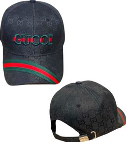 Gucci GG Monogram Baseball Cap Black Red Green Stripe for rent on The Volte - image 1