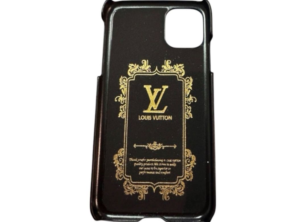 Louis Vuitton Monogram Embossed iPhone 11 Phone Case – Black with Rose Gold LV Logo for rent on The Volte - main image