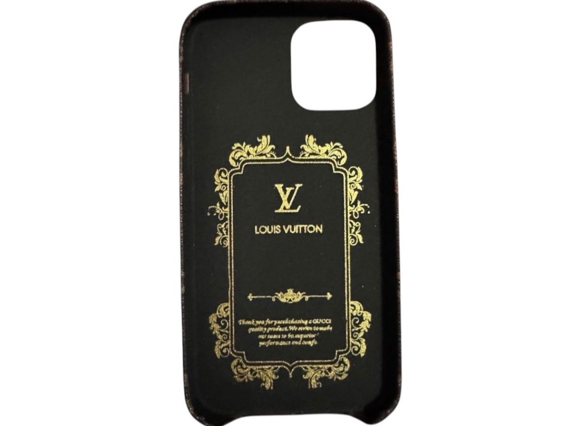 Louis Vuitton iPhone 12 Monogram Case Gold Logo Hand Strap - Image 3