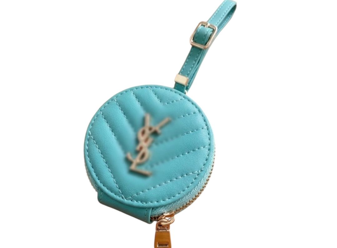 Mint Green Quilted AirPod / Earbud Case & Bag Charm 𩵠for rent on The Volte - main image