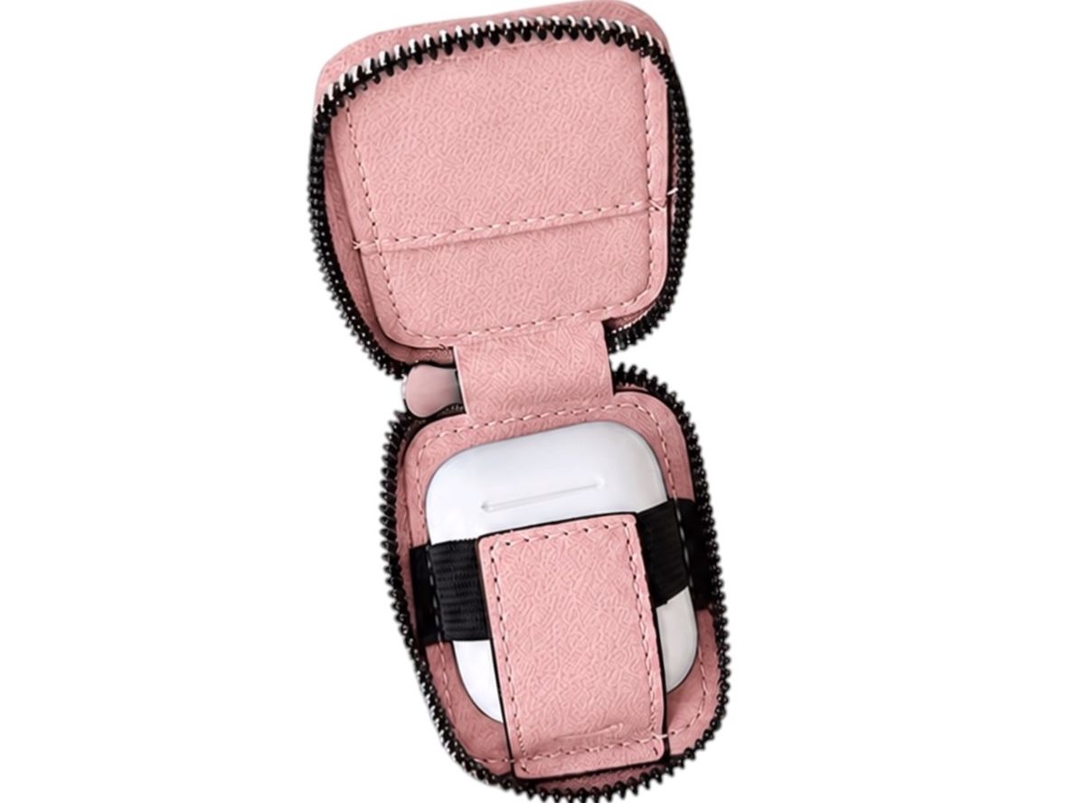 Pink Embossed AirPod / Earbud Zip Case & Keyring Charm 🩷 - Image 2