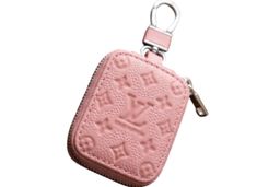 Pink Embossed AirPod / Earbud Zip Case & Keyring Charm 🩷 for rent on The Volte - image 1
