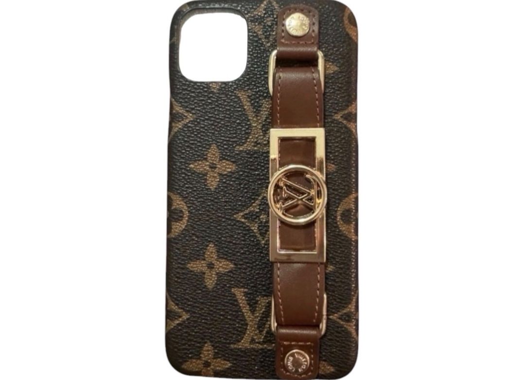 Louis Vuitton iPhone 12 Monogram Case Hand Grip Brown Gold for rent on The Volte - main image