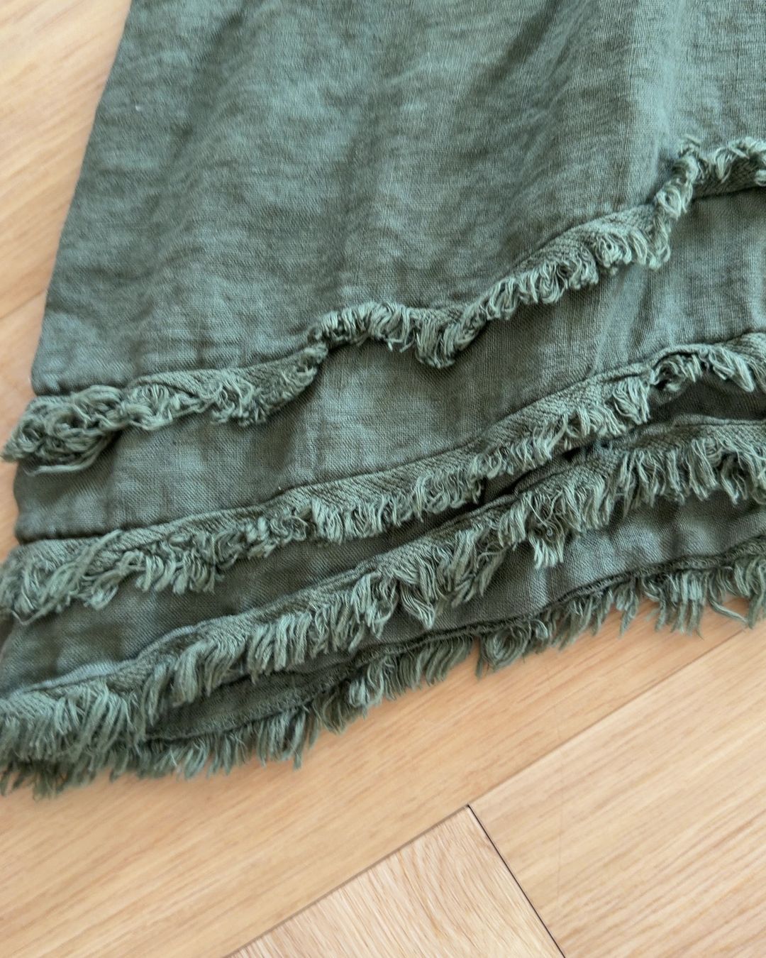 0039 Italy Women's Long Green Linen Slip Dress for rent on The Volte - main image