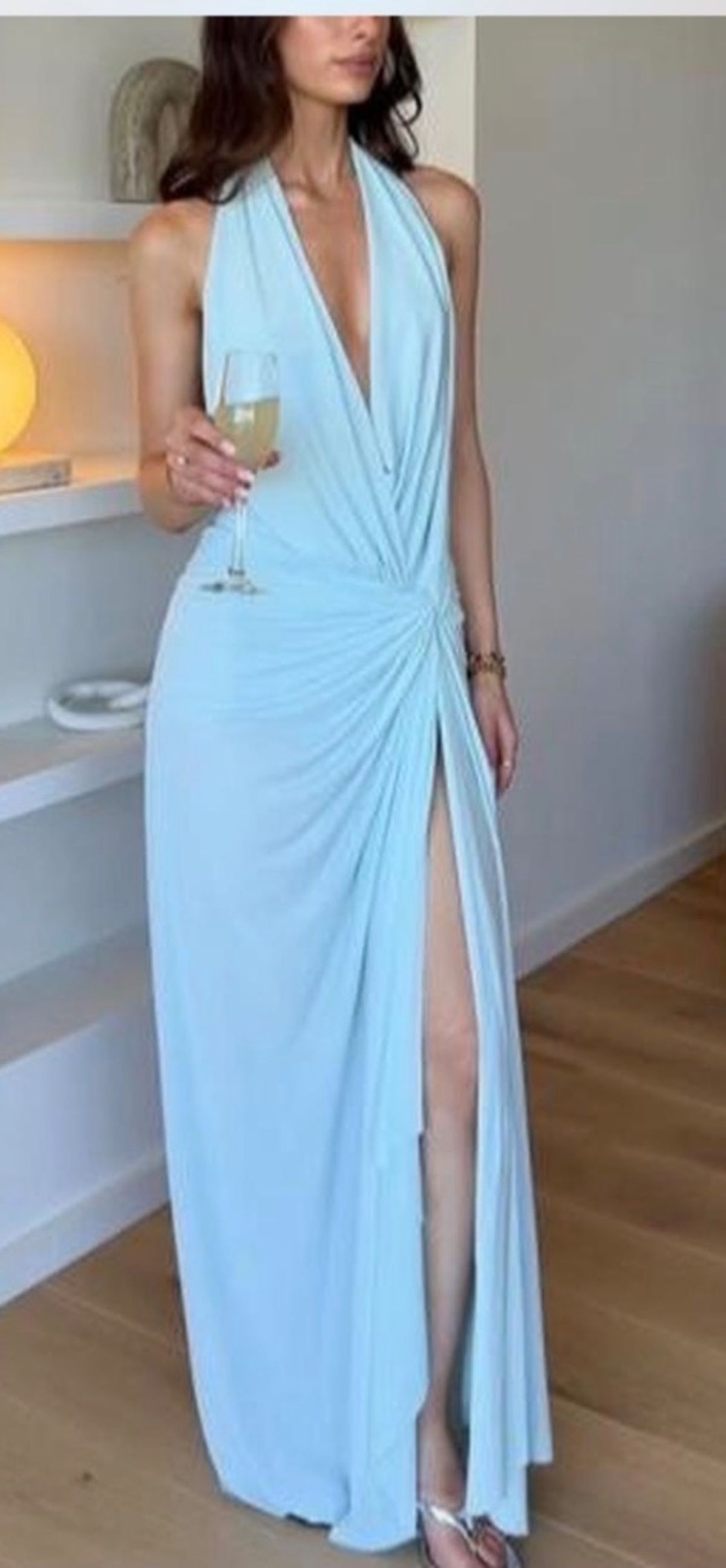 Bec and Bridge Clementine Twist Wrap Dress Size 8 Blue - Image 2