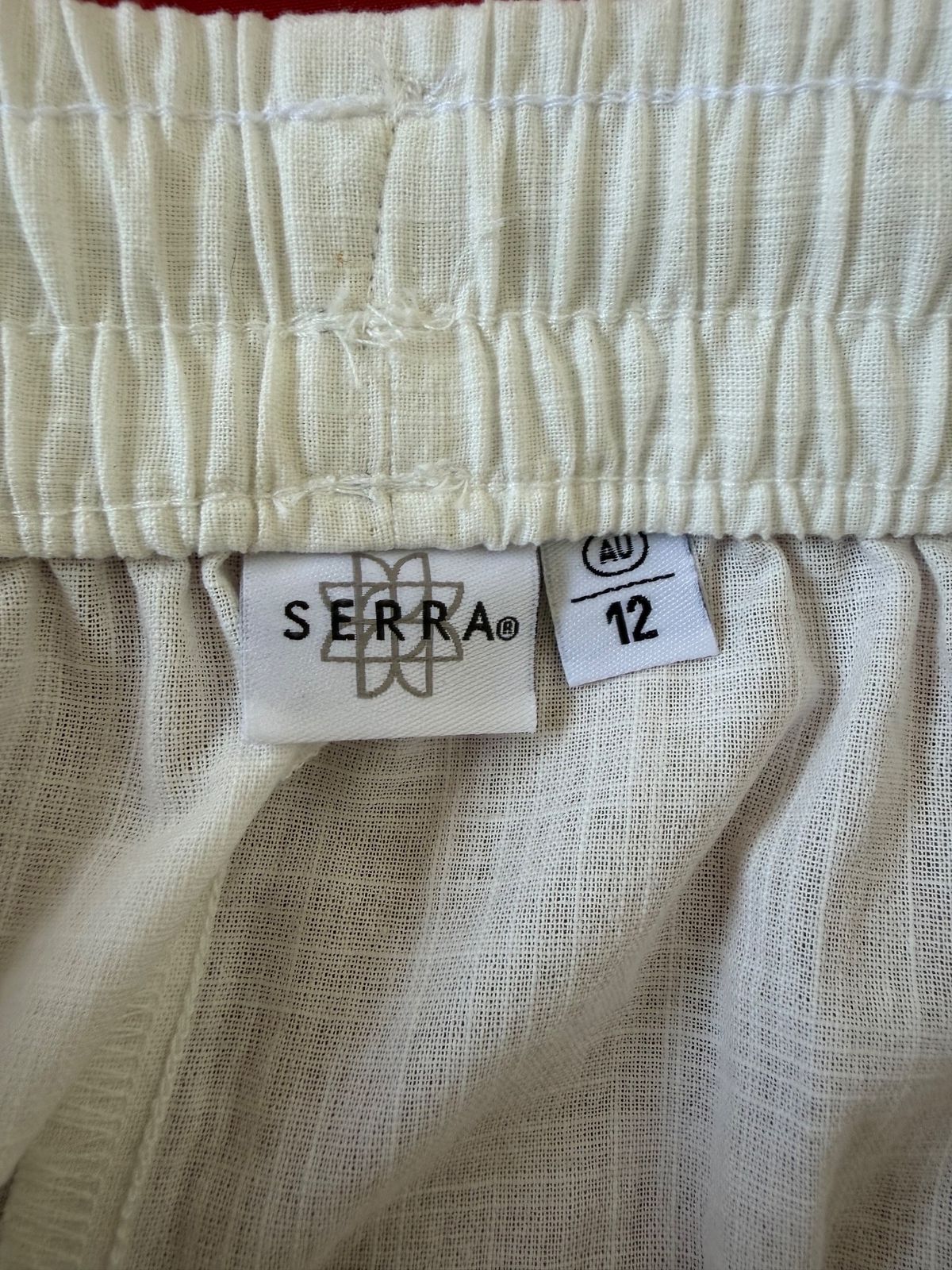 Serra White Cotton Beach Pants Women's Size 12 - Image 3