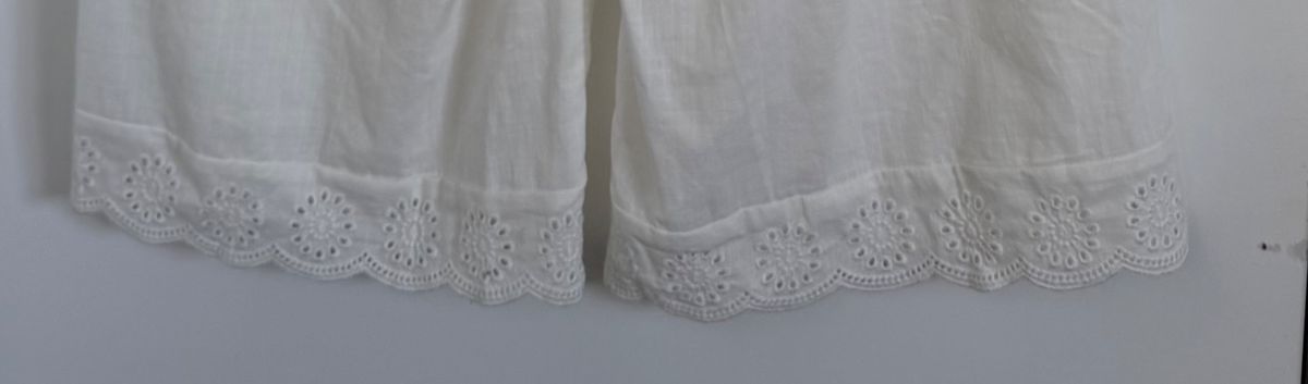Serra White Cotton Beach Pants Women's Size 12 - Image 4