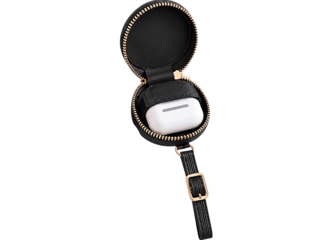 Designer Inspired Black Checkered AirPod / Earbud Case & Bag Charm 🖤 for rent on The Volte - main image