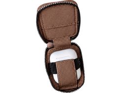 Brown Embossed AirPod / Earbud Zip Case & Keyring Charm 🤎 for rent on The Volte - image 2
